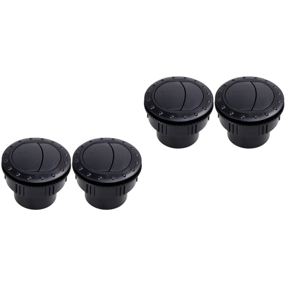 WORGEOUS 4 Pcs 60mm Universal Vent Air Outlet Rotating Interior Round Ceiling for Car RV ATV A1176 (Black)