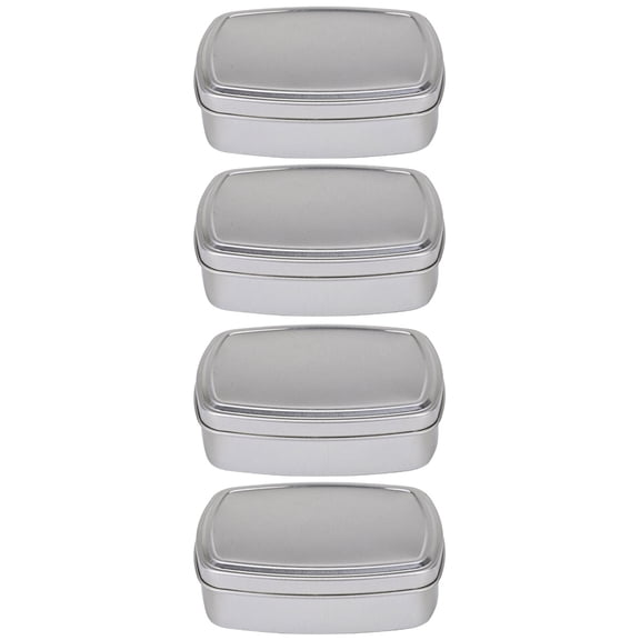 WORGEOUS 4 Pcs Aluminum Soap Cases Multi-function Makeup Boxes Travel Earphone Storage Cases