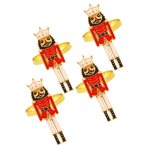 Mobutofu Metal Nutcracker Napkin Set of 4 - Practical Holiday Party Decor for Hosts and Festive Gatherings
