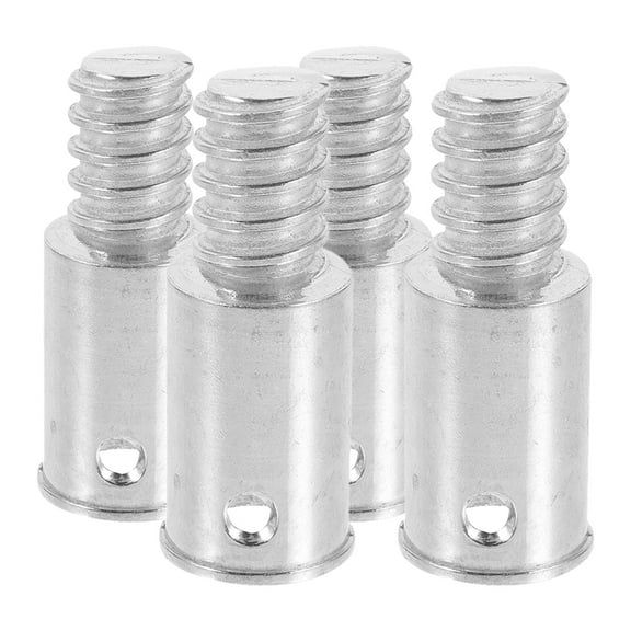 WORGEOUS 4 Pcs Broom Handle Threaded End Extension Pole Replacement Silver