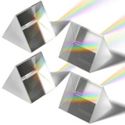 WORGEOUS 4-Pack Clear Triangular Prism Set for Kids Science Experiments, Transparent Optical Prisms for Learning