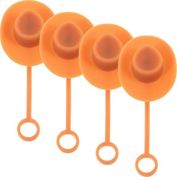 WORGEOUS  4 Pcs Cowboy Hat Straw Smoothie Straws Reusable Blossom Covers Cap Brown