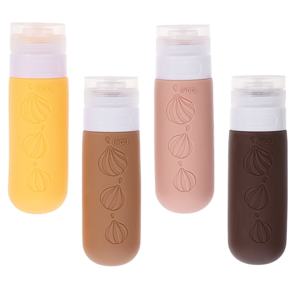 Mobutofu 4-Pack Portable Travel Bottles Set Reusable Silicone Leakproof Shampoo Lotion Containers with Carrying Bag