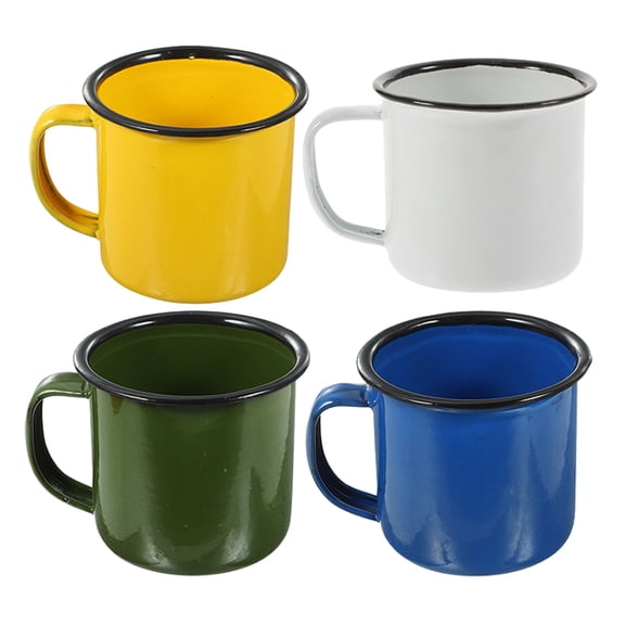 WORGEOUS  4 Pcs Enamel Cups and Mugs Enamelware Coffee Makers Portable
