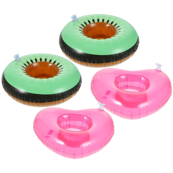 WORGEOUS  4 Pcs Inflatables Refillable Drinks Cup Coasters Tray Decor