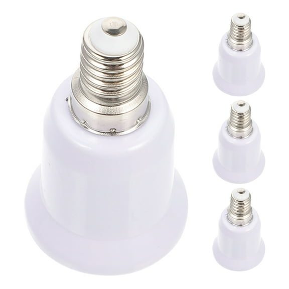 WORGEOUS 4 Pcs Light Socket Adapters Bulb Base Support Ring Turntable Rotary Plate White