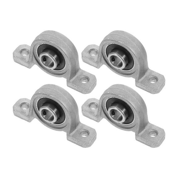 ADDHAT 4Pcs Plated Silver Zinc Aluminum Flange Mounted Support Bearings for Linear Motion and Shaft Rod