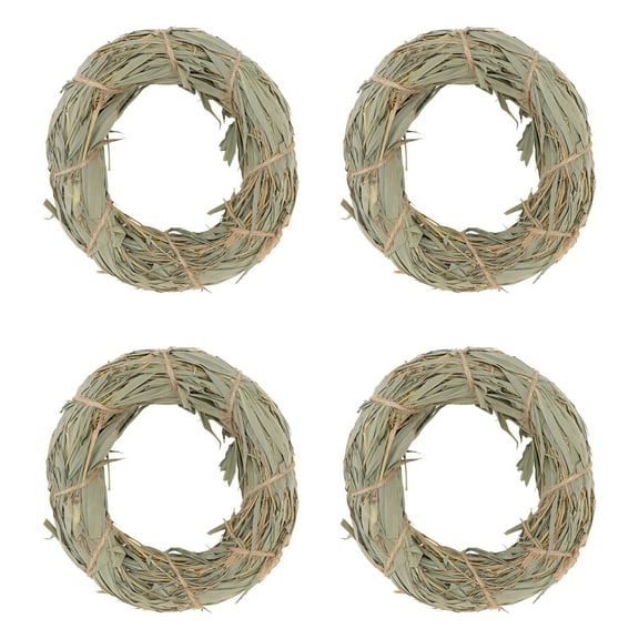 WORGEOUS 4 Pcs Molar Braided Grass Ring Bunny Toys for Rabbits Bunnies