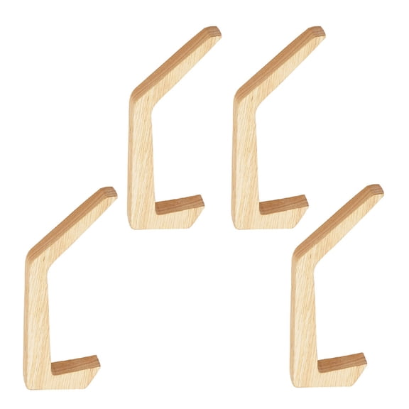 WORGEOUS 4 Pcs Multifunction Hanger Rubber Wood Hook Creative Hook 15.5x7cm