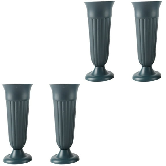 WORGEOUS 4 Pcs Plastic Grave Cone Vases Cemetery Cone Vases Durable Flowers Holders