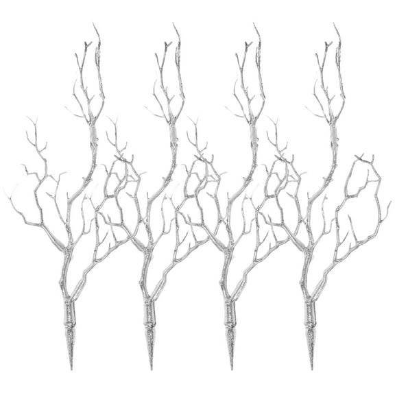 WORGEOUS 4 Pcs Simulated Artificial Greenery Plants Fake Vines Faux Silver