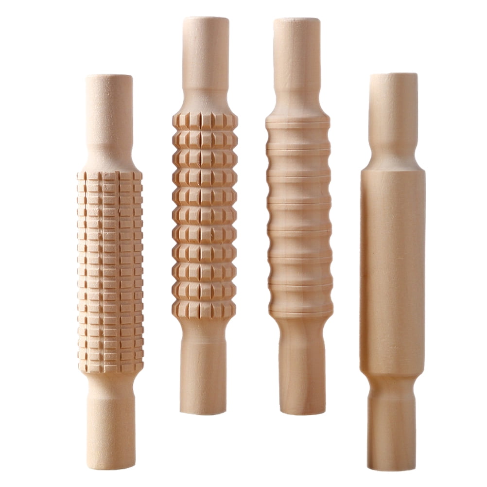 WORGEOUS  4 Pcs Small Mushroom Decoration Pottery Rolling Stick