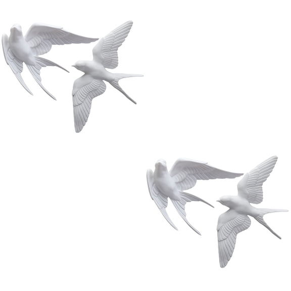 WORGEOUS 4 Pcs Swallow Wall Decoration Rustic Bird Wall Decoration Outdoor Swallow Decor Home Ornaments