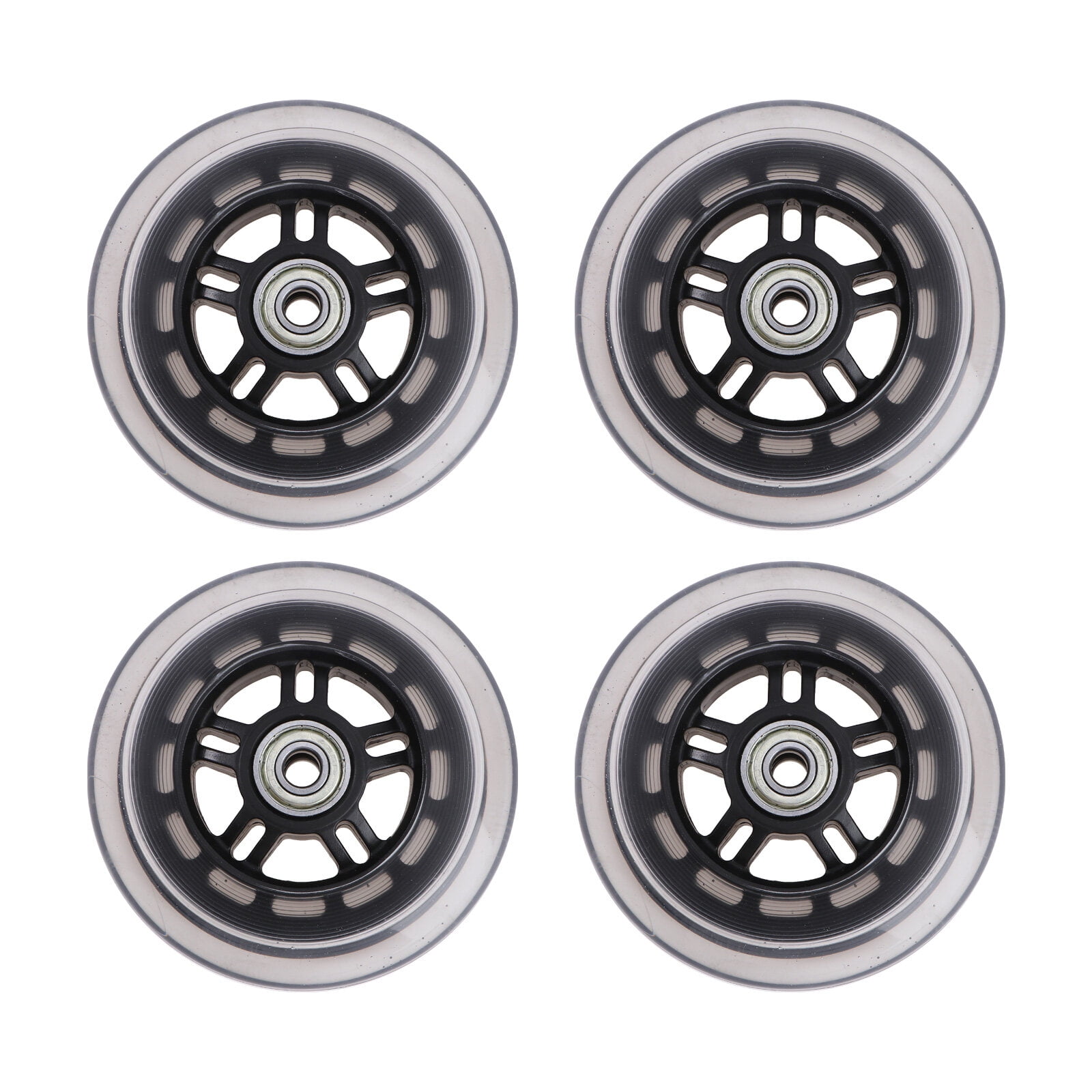 WORGEOUS 4 Pcs Transparent Wheel Collapsible Hand Truck Razor Wheels Electric Scooters Child