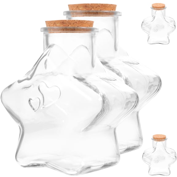 HINTRMENT Transparent Glass Potion Bottles with Cork Stoppers for Storage Use Wedding Party Favors 4pcs