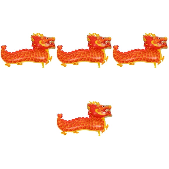 WORGEOUS 4 Pieces Happy New Year Card Balloon Father Baby 104.00X81.50X0.10CM Red