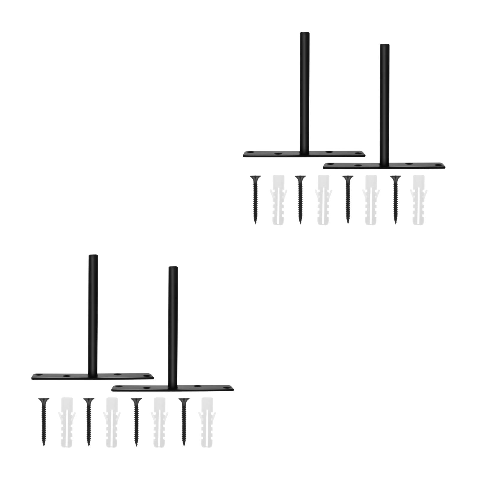 YSNOOWE 4Sets Heavy Duty Wall Mounted Shelf Support Black