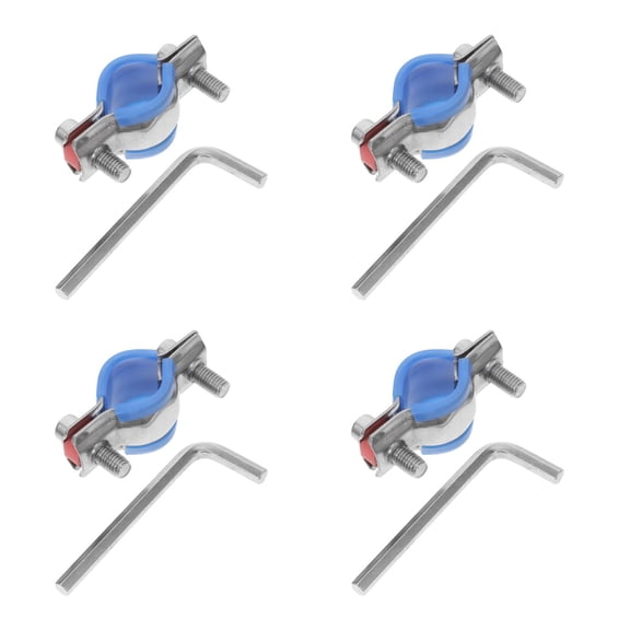 WORGEOUS 4 Sets  Pipe Securing Clamp Stainless Steel Clamp Chair Cylinder Clamp Desk Chair Height Extender Office Chair Height Extender Reliable Pipe Bracket