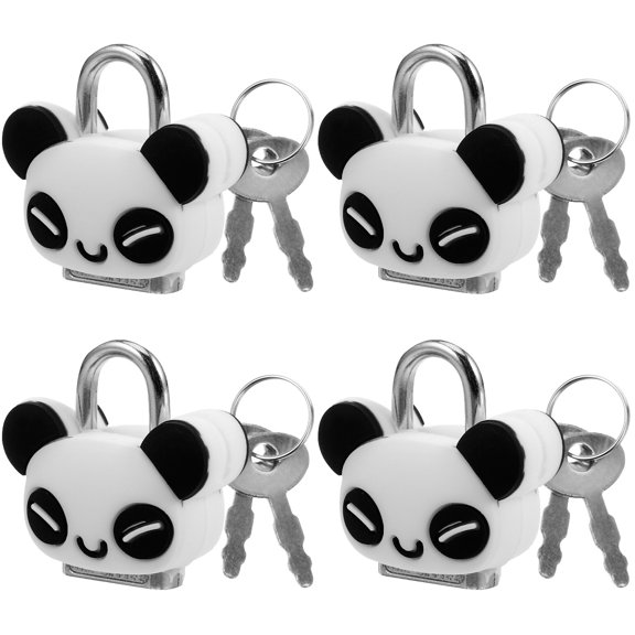 WORGEOUS 4 Sets  Replacement Padlock Small Padlock with Key Cartoon Luggage Safety Lock