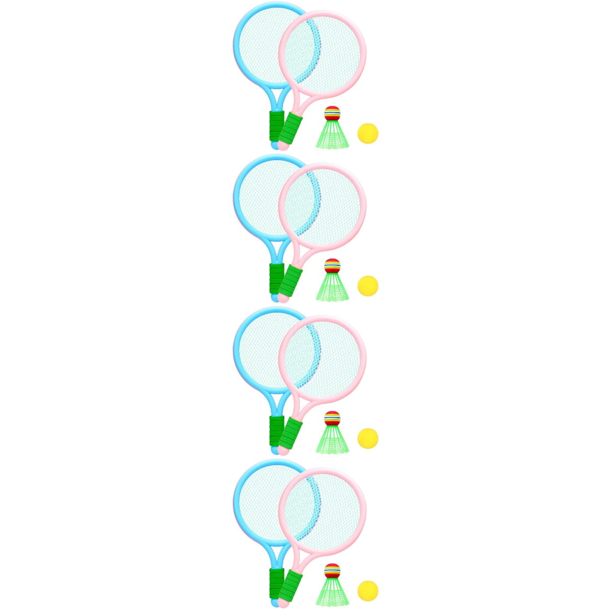 WORGEOUS 4 Sets  of Sports Rackets Kids Sports Toy Badminton Racket Tennis Training Toys Sports Game
