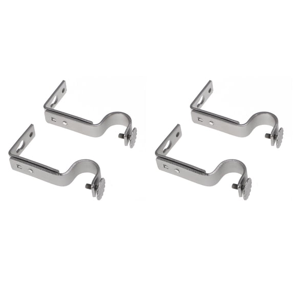 WORGEOUS 4-Pack Adjustable Curtain Rod Brackets 18-22mm Matte Nickel-Plated Drapery Holders for Window Treatments