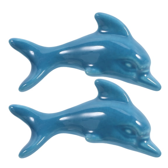 WORGEOUS 4 pcs  Dolphin Door Knobs Durable Furniture Drawer Handle Ceramic Cabinet Handles