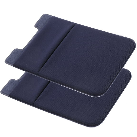 WORGEOUS 4 pcs Double Layer Phone Pouch Adhesive Holder Cell Phone Back Patch Pocket Cover (Navy Blue)