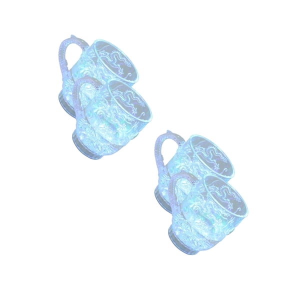 WORGEOUS 4 pcs LED Flashing Colorful Induction Cup Mug Color Changing Drinking Cup for Water Milk Tea Coffee Drinks (Dragon Pattern) (285ML)