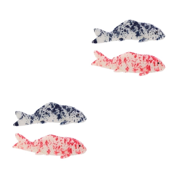 WORGEOUS 4 pcs Miniature Resin Fish Figures Lifelike Fake Fish Aquarium Decorations Tiny Fish Models Diy Landscape And Aquarium Patio Decorations