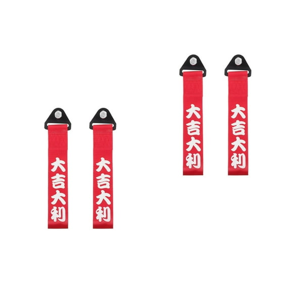 WORGEOUS 4 pcs  Racing Tow Strap Universal Fit For Car Front Or Rear Bumper High-Strength Polyester Webbing Emergency Towing And Sports Trailers