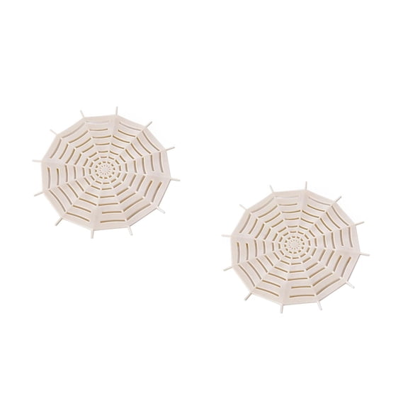 WORGEOUS 4-Pack Beige Spider Web Sink Strainers for Kitchen and Bathroom, Mesh Drain Filters for Garbage Disposal