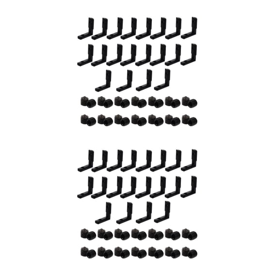 WORGEOUS 40 Pcs 1 Set L-Shape Inside Corner Connectors Joint Brackets with Screws (Black)