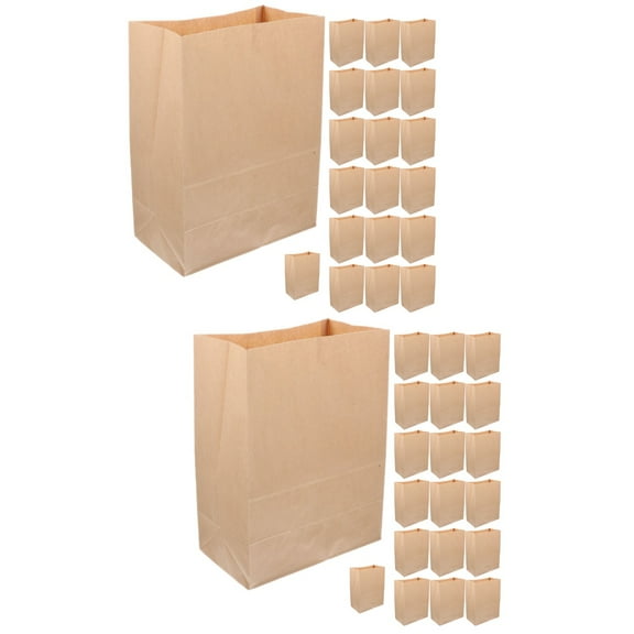 WORGEOUS 40 pcs Kraft Paper Bags Small Bags Snack Packaging Bags Brown Paper Bags