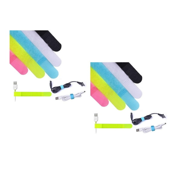 WORGEOUS 40 pcs Multifuncional Cable Straps Hook and Reusable Fastening Cable Ties (Random Color)