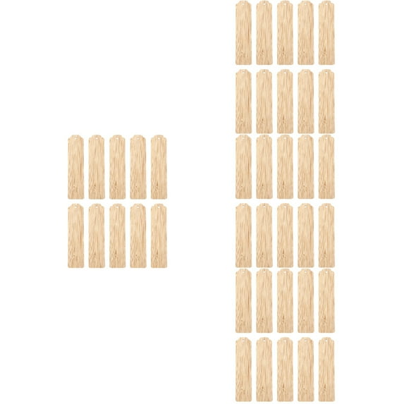 WORGEOUS 40 pcs Wood Blank Bookmarks Plain Cutouts Unfinished Wood Sign Bookmarks Gift Tags with Holes for DIY Wooden Craft Wedding Birthday