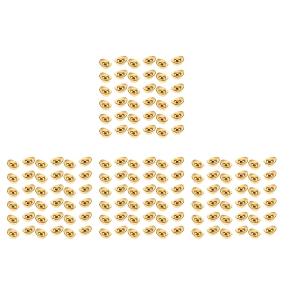 WORGEOUS 400 Pcs Golden Ingot Statues Decor Mini Chinese Prosperity Symbols for Desktop Decoration Alloy Ingot Ornaments Miniature Ingot Figurine Mini Ingot