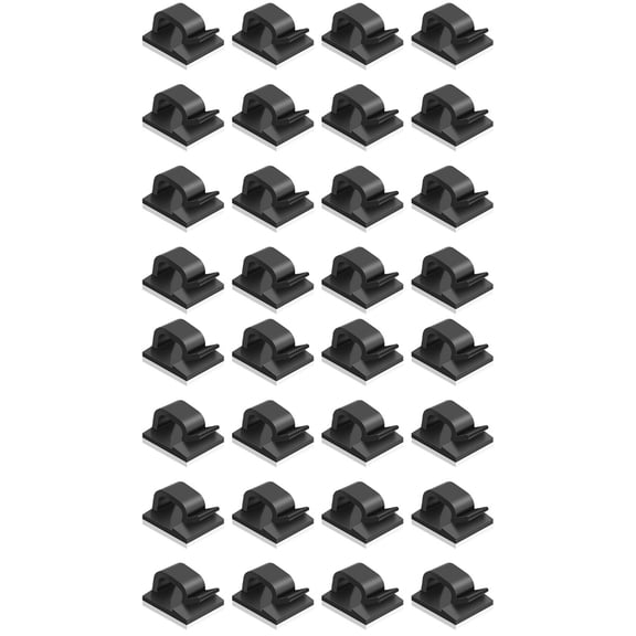 WORGEOUS 400 pcs Desk Cord Organizers Adhesive Cable Holders Wire Managements (Black)