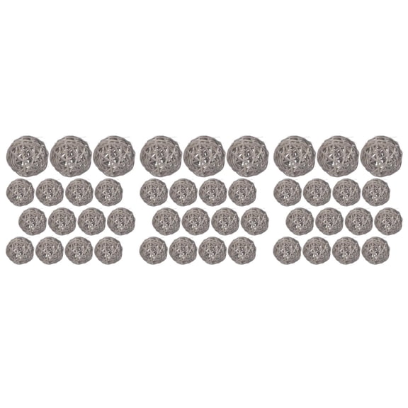 WORGEOUS 45 pcs Wicker Rattan Ball Creative DIY Craft Decorative Ball Hanging Simple Vine Ball for Kindergarten Hotel Bar Home (Light Grey 5cm)