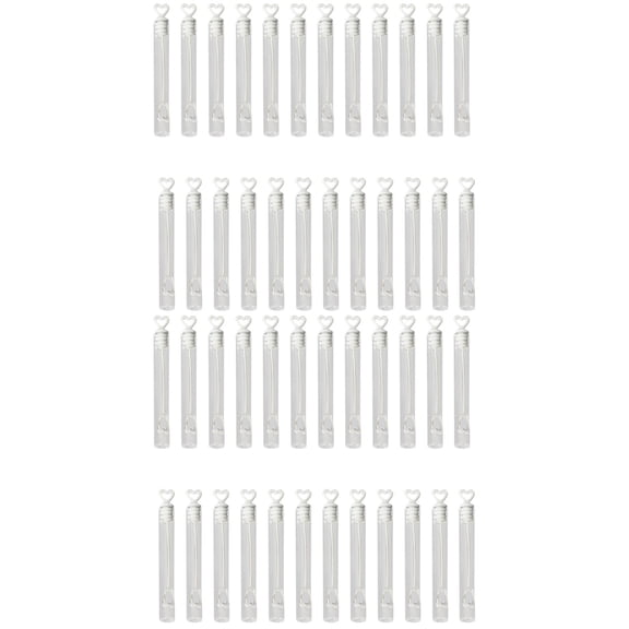 WORGEOUS 48 Pcs Clear Empty Love Heart Shaped Bubble Bottles for Wedding Favors, Party, Event, Soap Water Containers