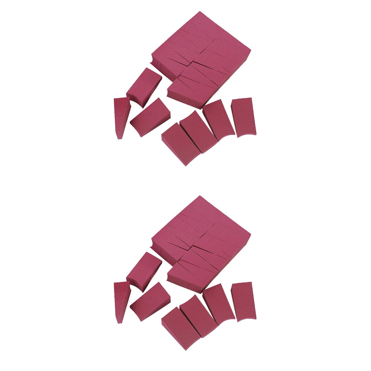 WORGEOUS 48 pcs Hydrophilic Makeup Sponge Non-latex Cosmetics Wedge Sponge for Women(Wine Red)