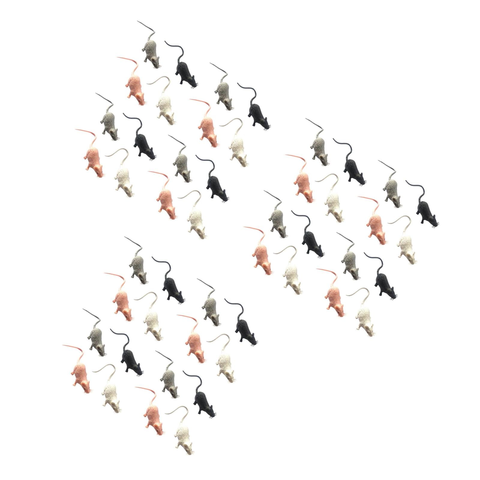 WORGEOUS 48 pcs Realistic Fake Mouse Toys Lifelike Plastic Mouse Model ...