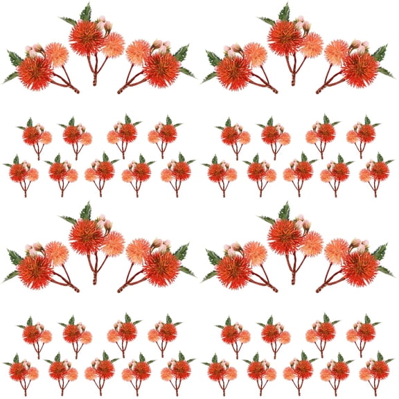 FUEENIRVA Set of 48 Orange Artificial Flowers for Wedding, Home Decor, Party Decorations, Easy to Arrange and Stylish Plastic Blooms