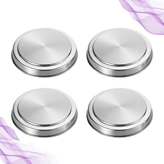 BESTYASH Round Stove Burner Cover, Stainless Steel, Elegant Design, Hides Older Elements, 4Pcs
