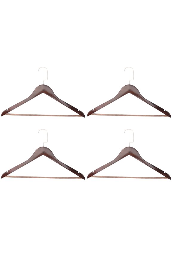 GOOHOCHY 4-Pack Solid Wood Non- Clothes Hangers for Shirts Sweaters Drying Rack and Sturdy