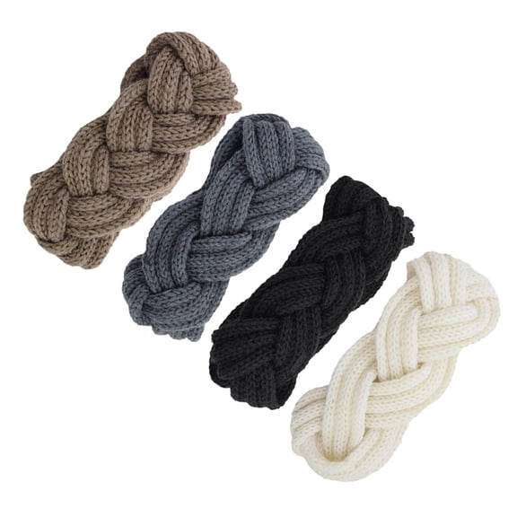BESTYASH 4-Pack Women's Knitted Wool Headbands, Warm Crochet Ear Warmers, Cozy Winter Accessories for Outdoor Use and Cold Weather