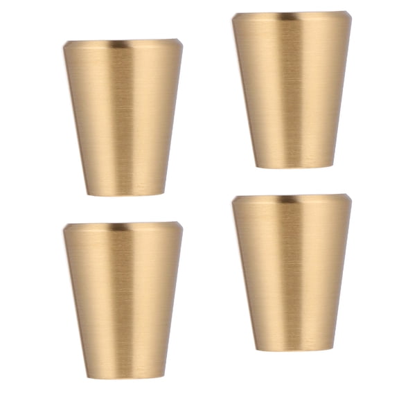WORGEOUS 4Pcs Golden Copper Smooth Pushing and Pulling Decorative Drawer Handles 2X1.7X0.4In for Homeowners