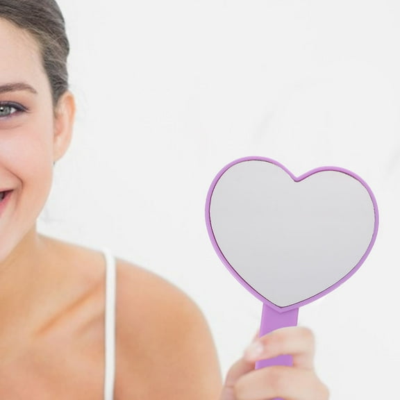 WORGEOUS 4Pcs Heart Hand Makeup Mirrors Travel Cosmetic Mirrors Makeup Mirrors with Handle