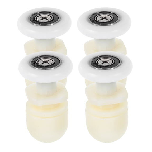 WORGEOUS 4Pcs Shower Door Rollers Replacement Shower Door Wheels Rollers Runners For Curved Doors For Bathroom Glass Doors White