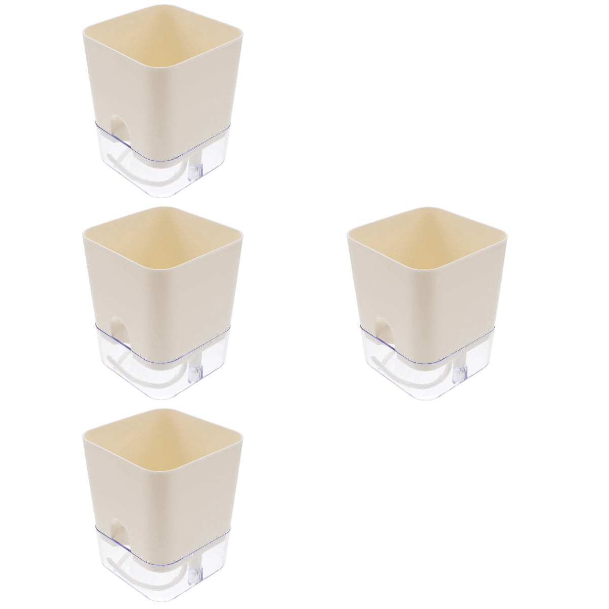 WORGEOUS 4pcs Automatic Moisturizing Square Flowerpot Visible Double ...
