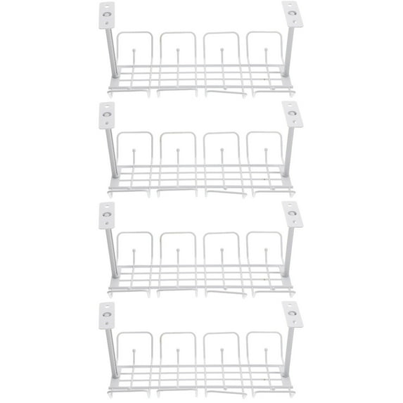 WORGEOUS 4pcs Cable Management Tray Desk Household Desk Storage Rack Under Desk Cable Tray